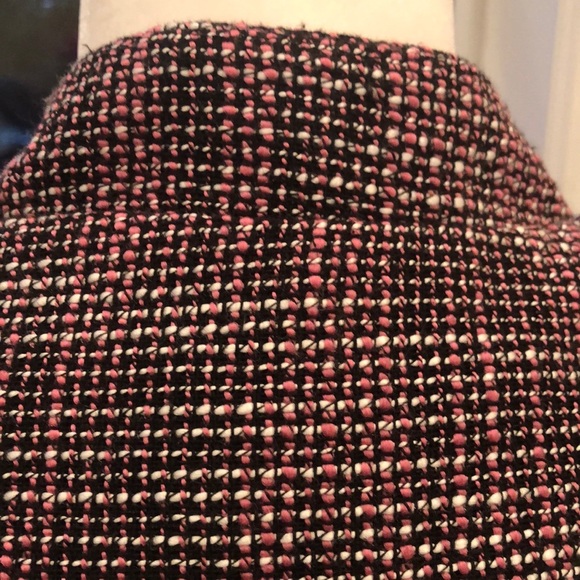 AQUA Black White Pink Tweed Cropped Jacket Open Front 3/4 sleeve Medium EUC - Picture 14 of 15